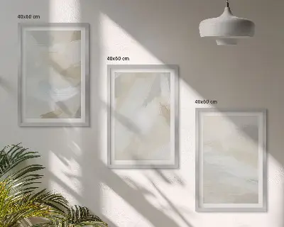 Wall art set with an abstract brush background design