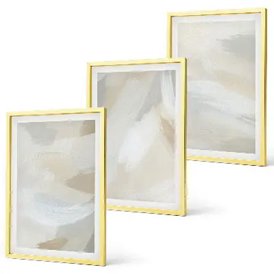 Wall art set with an abstract brush background design