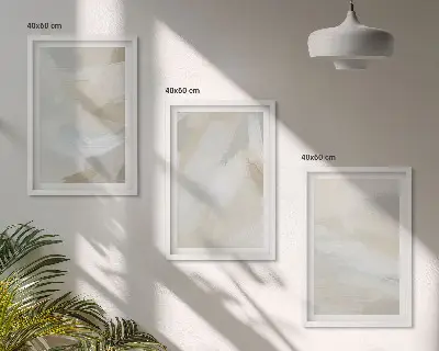 Wall art set with an abstract brush background design