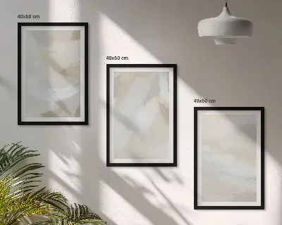 Wall art set with an abstract brush background design