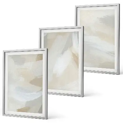Wall art set with an abstract brush background design
