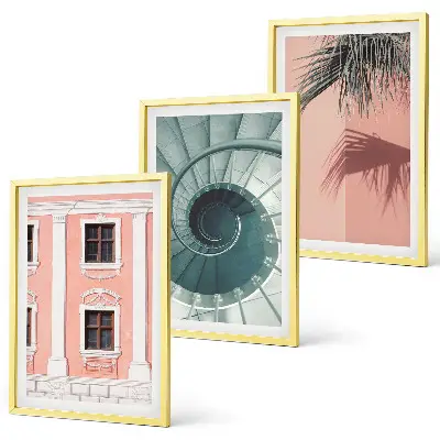 Pastel Spiral Architecture set of 3 framed wall art pieces