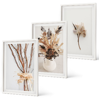 Three-piece wall art piece Flowers branches minimalistic