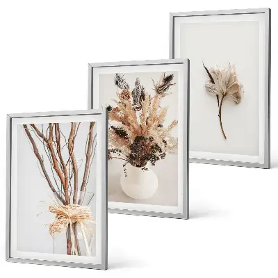 Minimalist floral branch wall art three-piece set