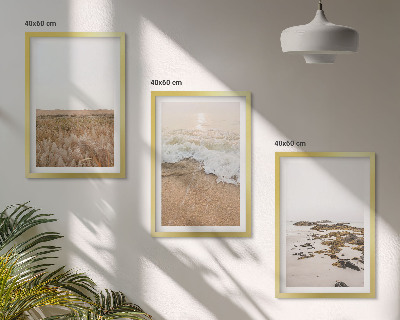 Wall art set Beach waves stones summer