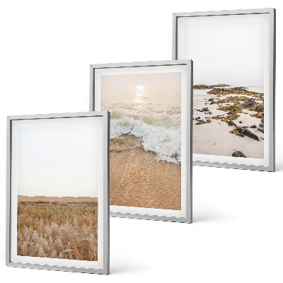 Wall art set Beach waves stones summer