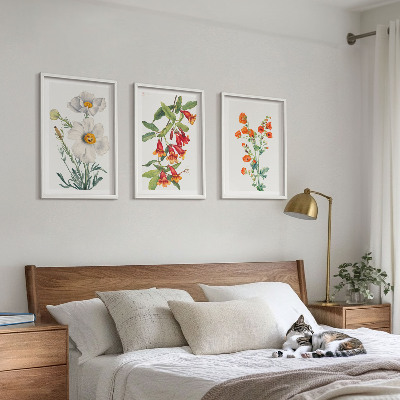 Wall art set Retro floral arrangements