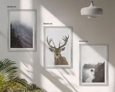 Mountain landscape wall art set of 3 framed pieces