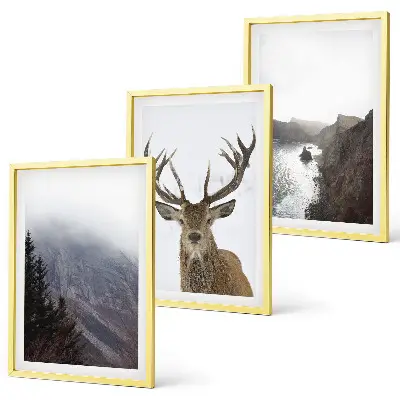 Mountain landscape wall art set of 3 framed pieces