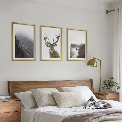 Mountain landscape wall art set of 3 framed pieces