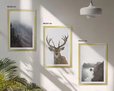 Mountain landscape wall art set of 3 framed pieces