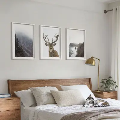 Mountain landscape wall art set of 3 framed pieces