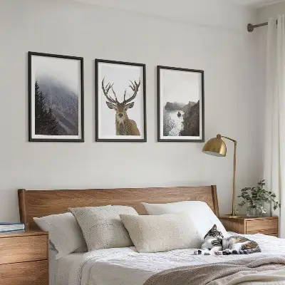 Mountain landscape wall art set of 3 framed pieces