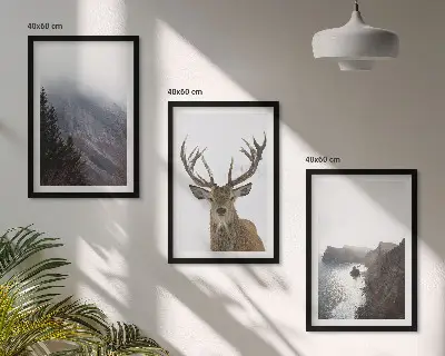 Mountain landscape wall art set of 3 framed pieces