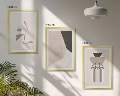 Three-piece wall art piece Abstract face shapes