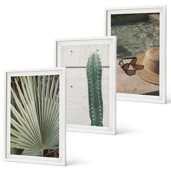 Tropical plants wall art set decorative accessories