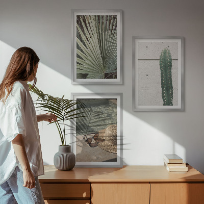 Wall art set Tropical plants accessories