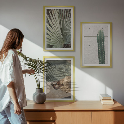Wall art set Tropical plants accessories