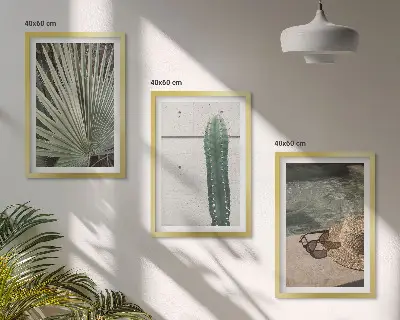 Tropical plants wall art set decorative accessories