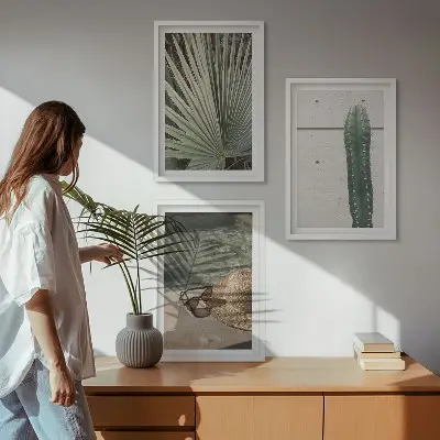 Tropical plants wall art set decorative accessories