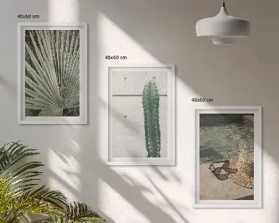 Tropical plants wall art set decorative accessories