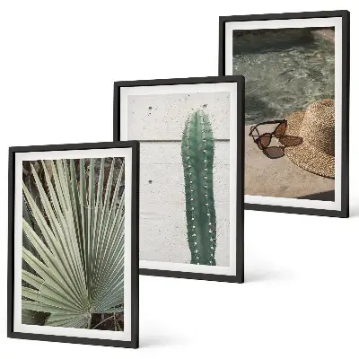 Tropical plants wall art set decorative accessories