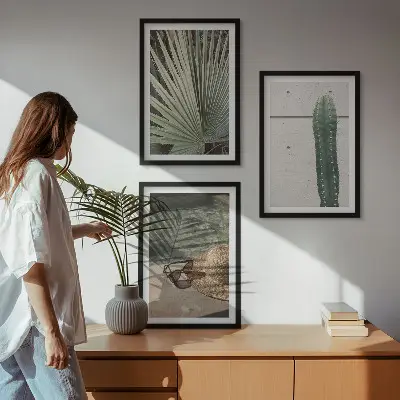 Tropical plants wall art set decorative accessories