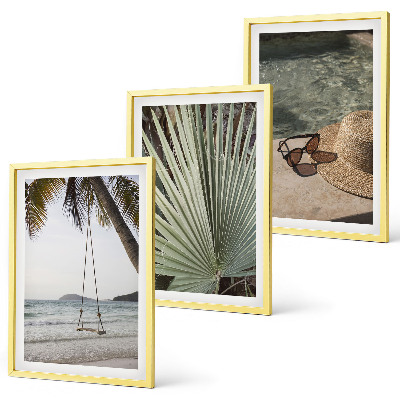 Three-piece wall art piece Beach swing leaf vacation
