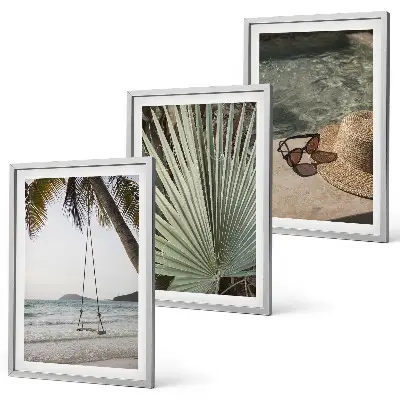 Three-piece beach swing leaf wall art set vacation themed decorative wall decor