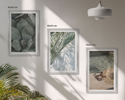 Wall art set Tropical plants for vacation