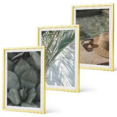 Tropical plant wall art set vacation themed decor