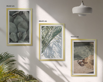 Wall art set Tropical plants for vacation