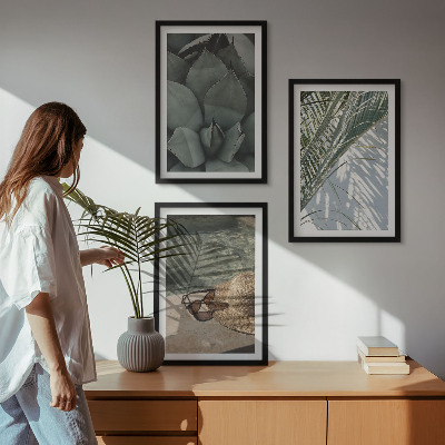 Wall art set Tropical plants for vacation