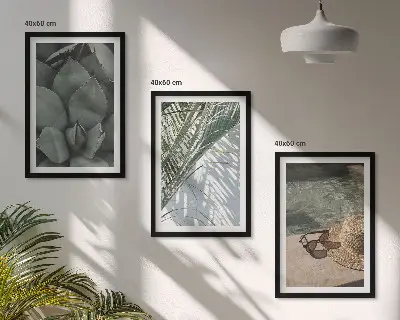 Tropical plant wall art set vacation themed decor