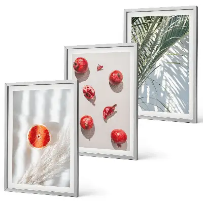 Holiday palm fruit art set of 3 framed wall art pieces