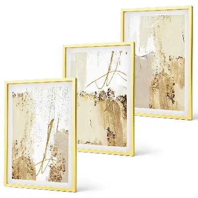 Wall art set Abstract patterns beige white