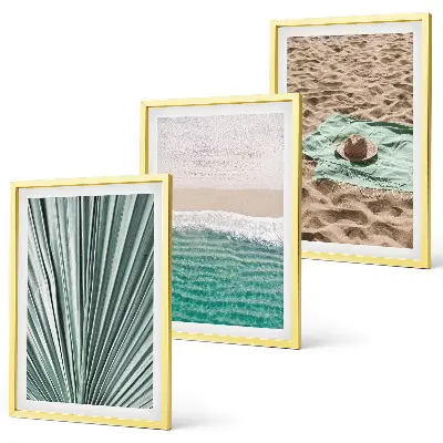 Three-piece beach and sea holiday views wall art set 