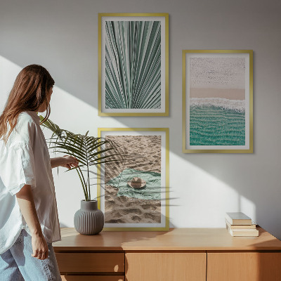 Three-piece wall art piece Holiday views beach sea