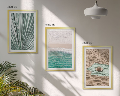 Three-piece wall art piece Holiday views beach sea