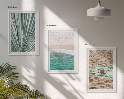 Three-piece wall art piece Holiday views beach sea