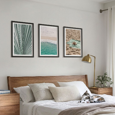 Three-piece wall art piece Holiday views beach sea