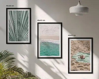 Three-piece beach and sea holiday views wall art set 