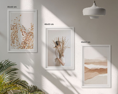 Wall art set Rustic boho floral motifs