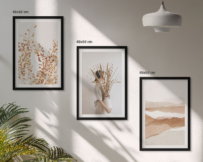 Wall art set Rustic boho floral motifs