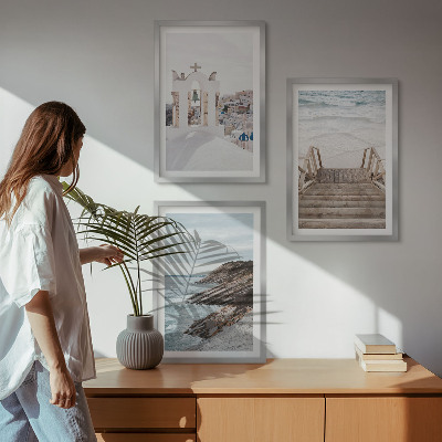 Wall art set Sea architecture Santorini