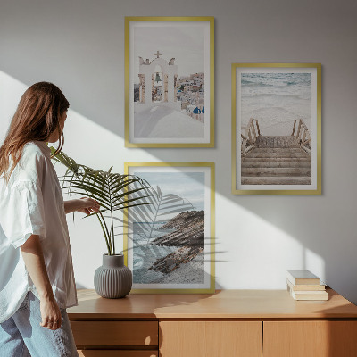 Wall art set Sea architecture Santorini