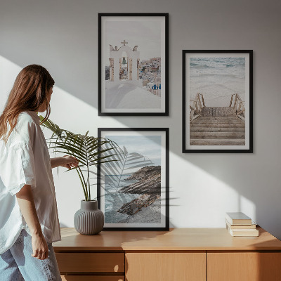 Wall art set Sea architecture Santorini