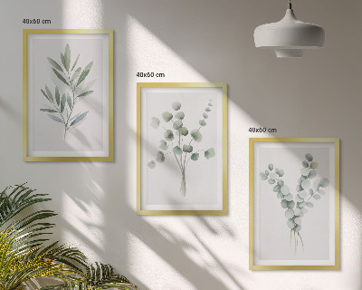 Set of 3 framed wall art pieces Plant patterns with greenery