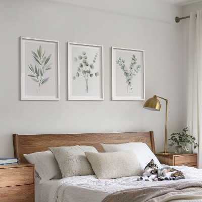 Set of 3 framed wall art pieces Plant patterns with greenery