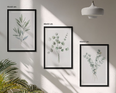 Set of 3 framed wall art pieces Plant patterns with greenery